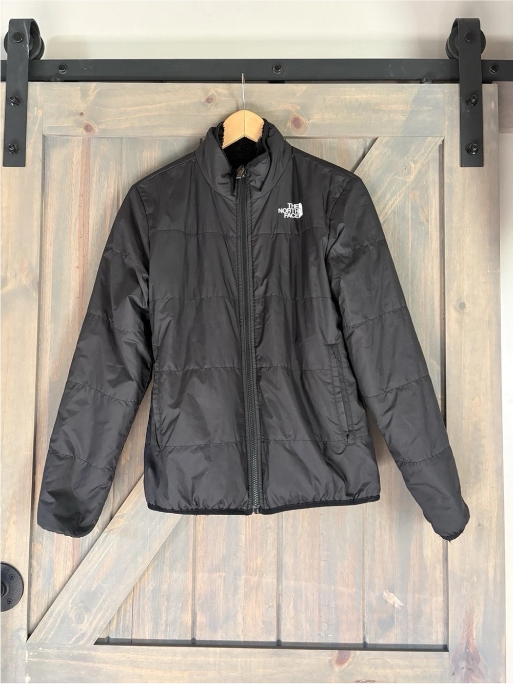 Youth Girls Teen The North Face Black  Jacket Reversible